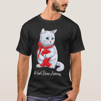 National Heart Disease Awareness Month Red Ribbon T-Shirt