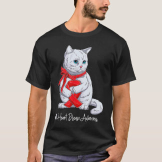 National Heart Disease Awareness Month Red Ribbon T-Shirt