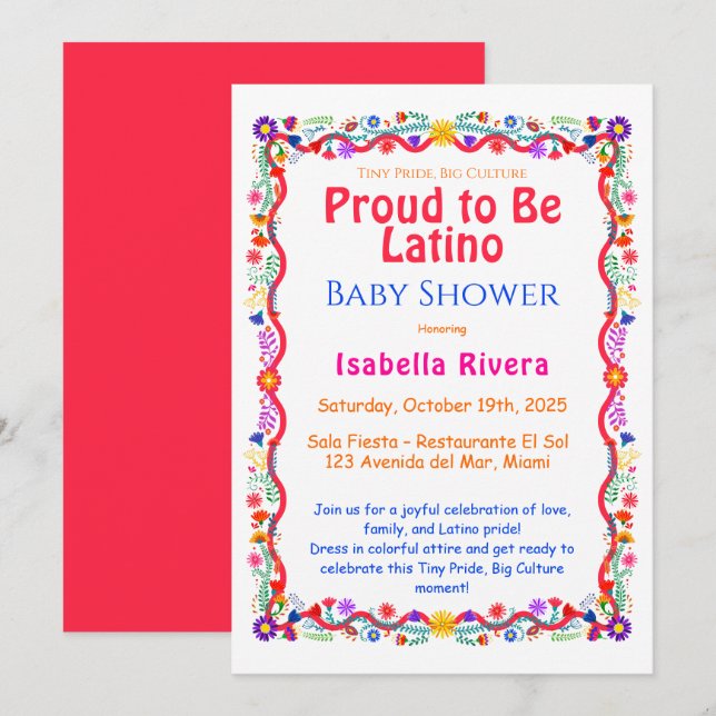 National hispanic heritage |  Baby shower Invitation (Front/Back)