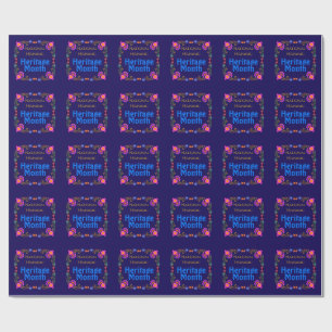 National Hispanic Heritage Birthday Colourful Flor Wrapping Paper