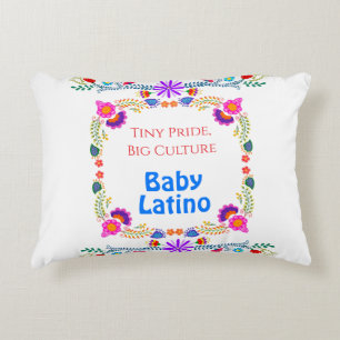 National Hispanic Heritage Colourful Floral Accent Pillow