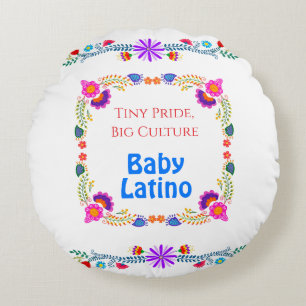 National Hispanic Heritage Colourful Floral Round Pillow