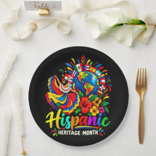 National Hispanic Heritage Month All Countries Paper Plate