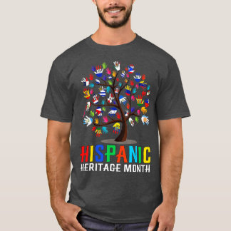 National Hispanic Heritage Month Hand Flag Tree Ro T-Shirt