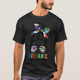 National Hispanic Heritage Month Latin Flags Messy T-Shirt