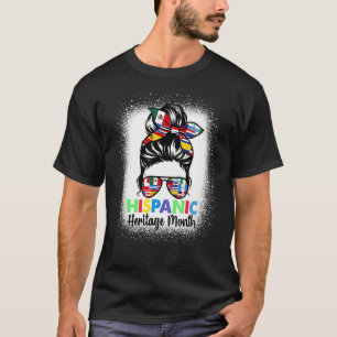 National Hispanic Heritage Month Messy Bun Spanish T-Shirt