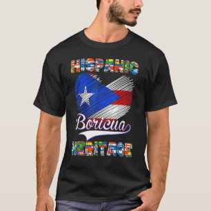 National Hispanic Heritage Month Puerto Rico Flag T-Shirt