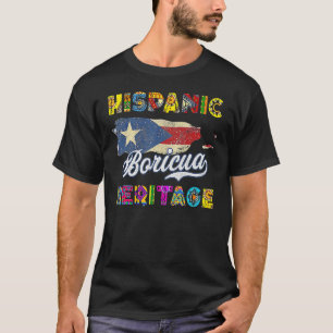 National Hispanic Heritage Month Puerto Rico Flag T-Shirt