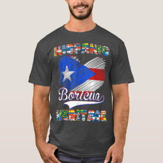 National Hispanic Heritage Month Puerto Rico Flag T-Shirt