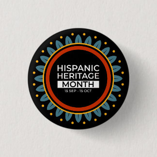 National Hispanic Heritage Month Sterling Silver N 1 Inch Round Button