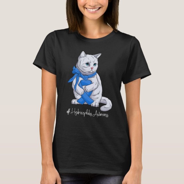 National Hydrocephalus Awareness Month Blue Ribbon T-Shirt (Front)