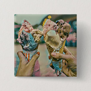 National Ice Cream Day Gift 2 Inch Square Button