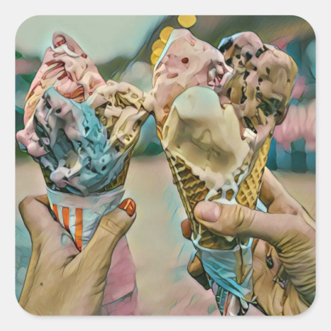 National Ice Cream Day Gift Square Sticker (Front)