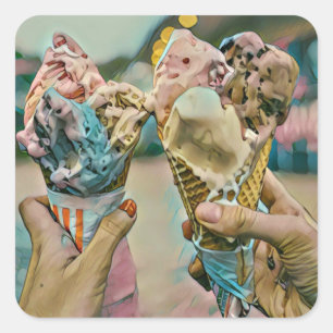 National Ice Cream Day Gift Square Sticker