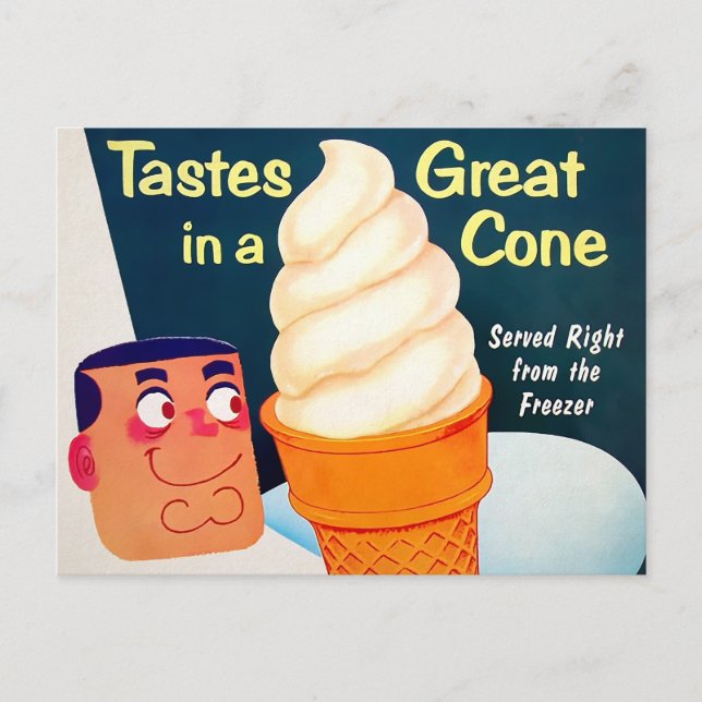 National Ice Cream Day Vintage Style Postcard (Front)