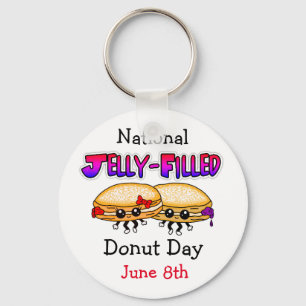 National Jelly-Filled Doughnut Day Keychain