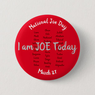 National Joe Day, 27 mars 6 Cm Round Badge