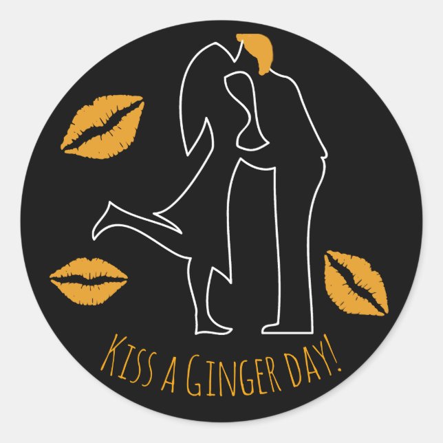 National Kiss a Ginger Day Classic Round Sticker (Front)