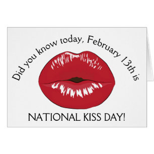 National Kiss Day Février 13th Holiday Card