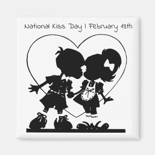 National Kiss Day Février 13th Holiday Magnet