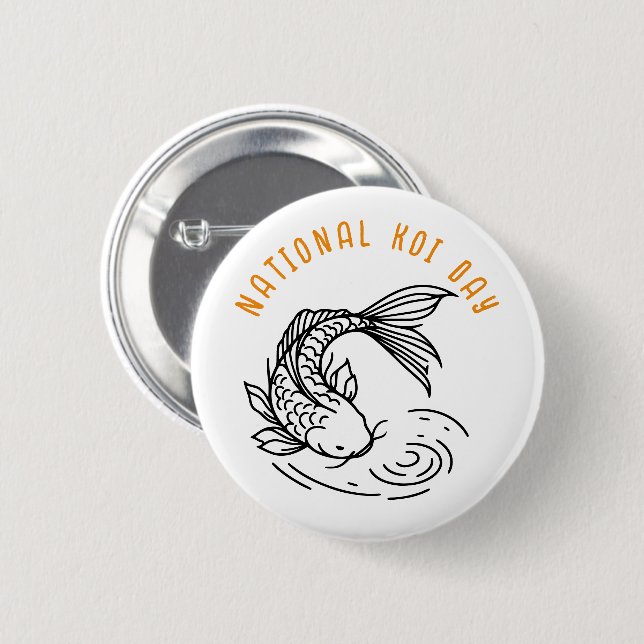 National Koi Day 2 Inch Round Button (Front & Back)