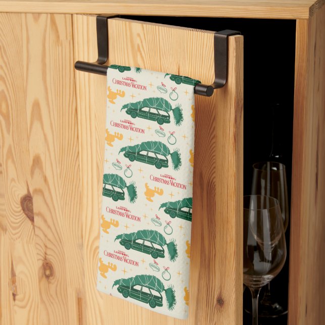 National Lampoon Christmas Tree on Car Pattern Kitchen Towel (Thirds Fold)