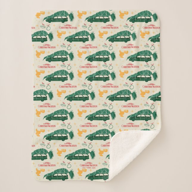 National Lampoon Christmas Tree on Car Pattern Sherpa Blanket (Front)