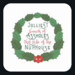 National Lampoon's Christmas Vacation in wreath  Square Sticker<br><div class="desc">National Lampoon's Christmas Vacation in wreath</div>