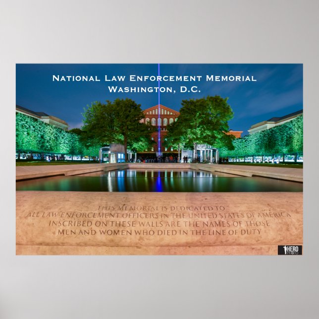 National Law Enforcement Memorial - Thin Blue Line Poster (Front)