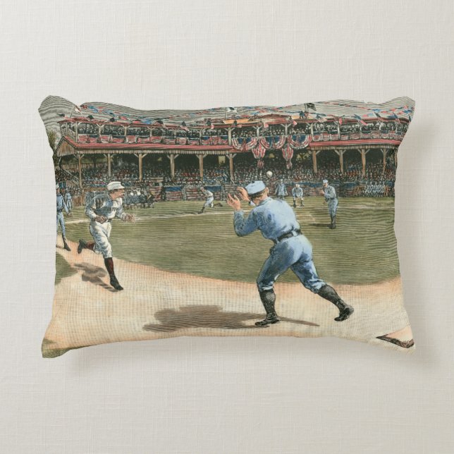 National League Baseball Game 1886 Accent Pillow (Front)