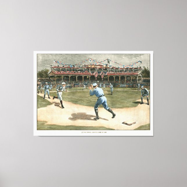 National League Baseball Game 1886 Canvas Print (Front)