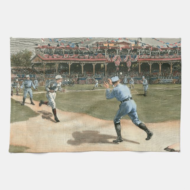 National League Baseball Game 1886 Kitchen Towel (Horizontal)