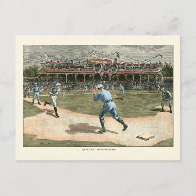 National League Baseball Game 1886 Postcard (Front)