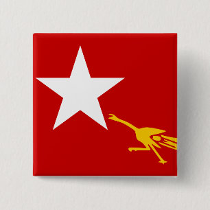 National League For Democracy, Myanmar flag 2 Inch Square Button