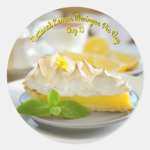 National Lemon Meringue Pie Day Classic Round Sticker