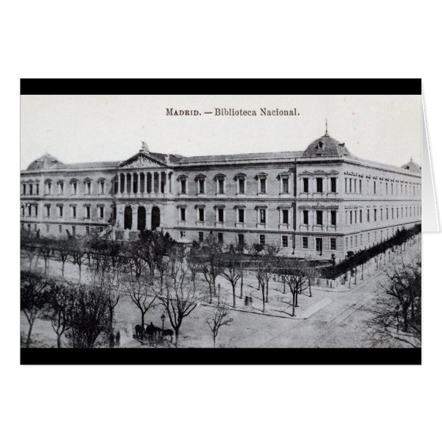 National Library, Madrid, Spain c1910 Vintage (Front Horizontal)