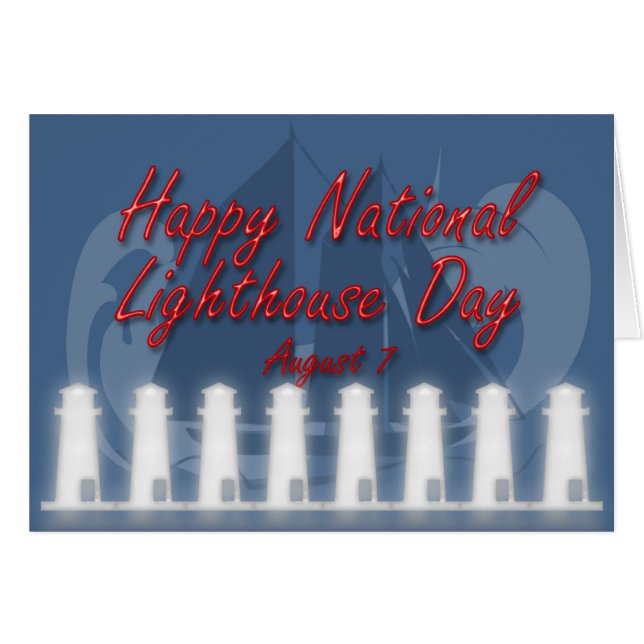 National Lighthouse Day Card August 7 (Front Horizontal)