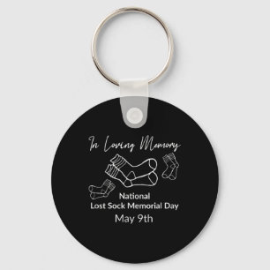 National Lost Sock Memorial Day Funny Holidays Keychain