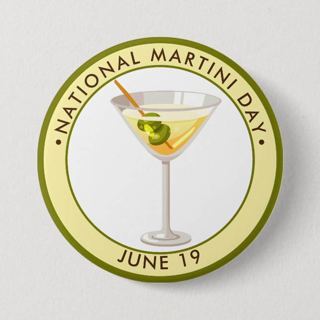 National Martini Day 3 Inch Round Button (Front)