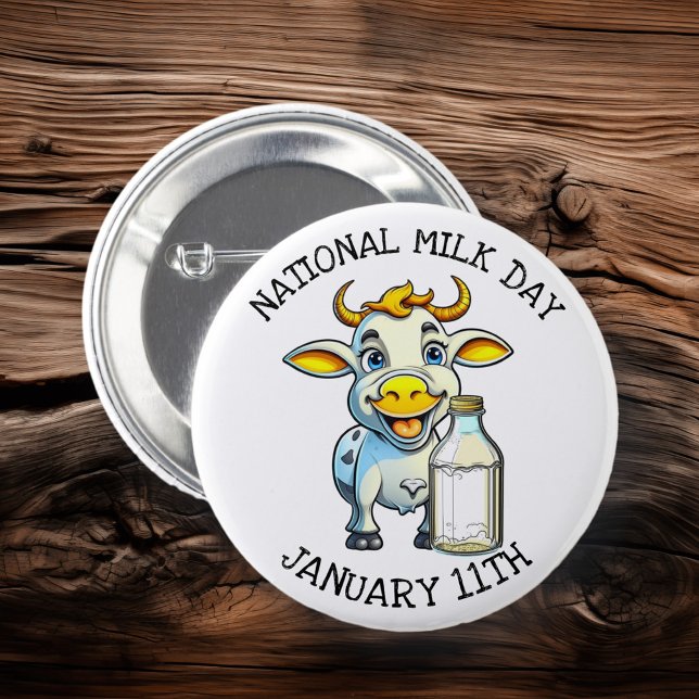 National Milk Day January 11th 2 Inch Round Button (Creator Uploaded)