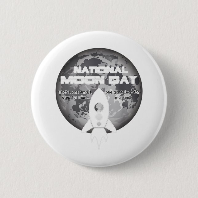 National Moon Day Classic  2 Inch Round Button (Front)