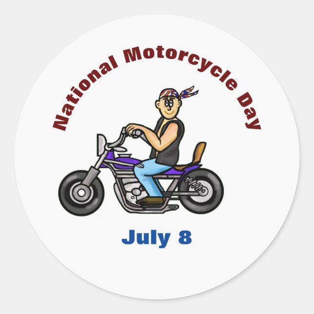 National Motorcycle Day Stickers (Front)