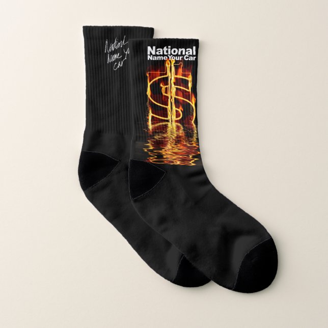 National Name Your Car money socks W/signature (Pair)