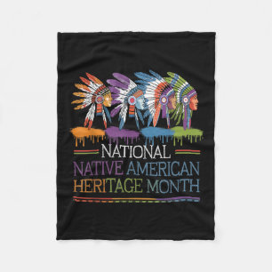National Native American Heritage Month Heart Fleece Blanket
