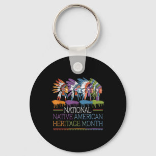 National Native American Heritage Month Heart Keychain