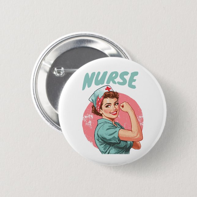 National Nurses Day Nurse Appreciation 2 Inch Round Button (Front & Back)