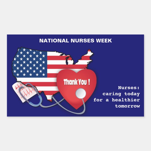 National Nurses Week. USA Patriotic design custom Sticker (Front)