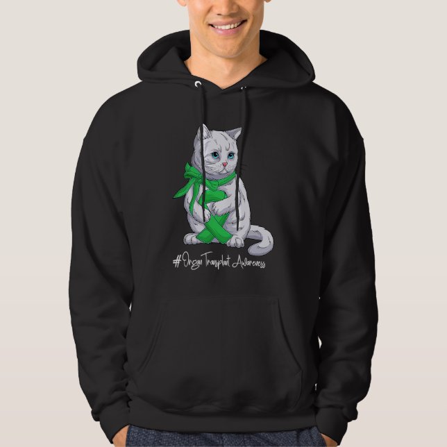 National Organ Transplant Awareness Month Green Ri Hoodie (Front)