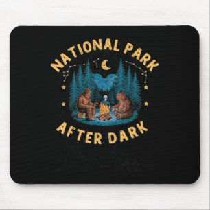 National Park After Dark Funny Bigfoot Alien Campi Mouse Pad