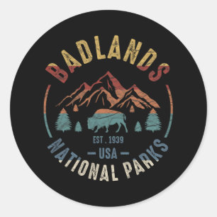 National Park Badlands South Dakota The Mount Rush Classic Round Sticker